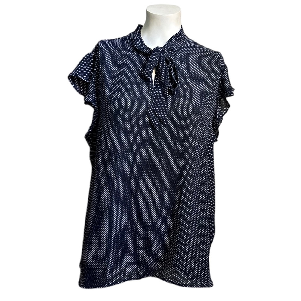 Polkadot Ruffle Blouse, Size XL